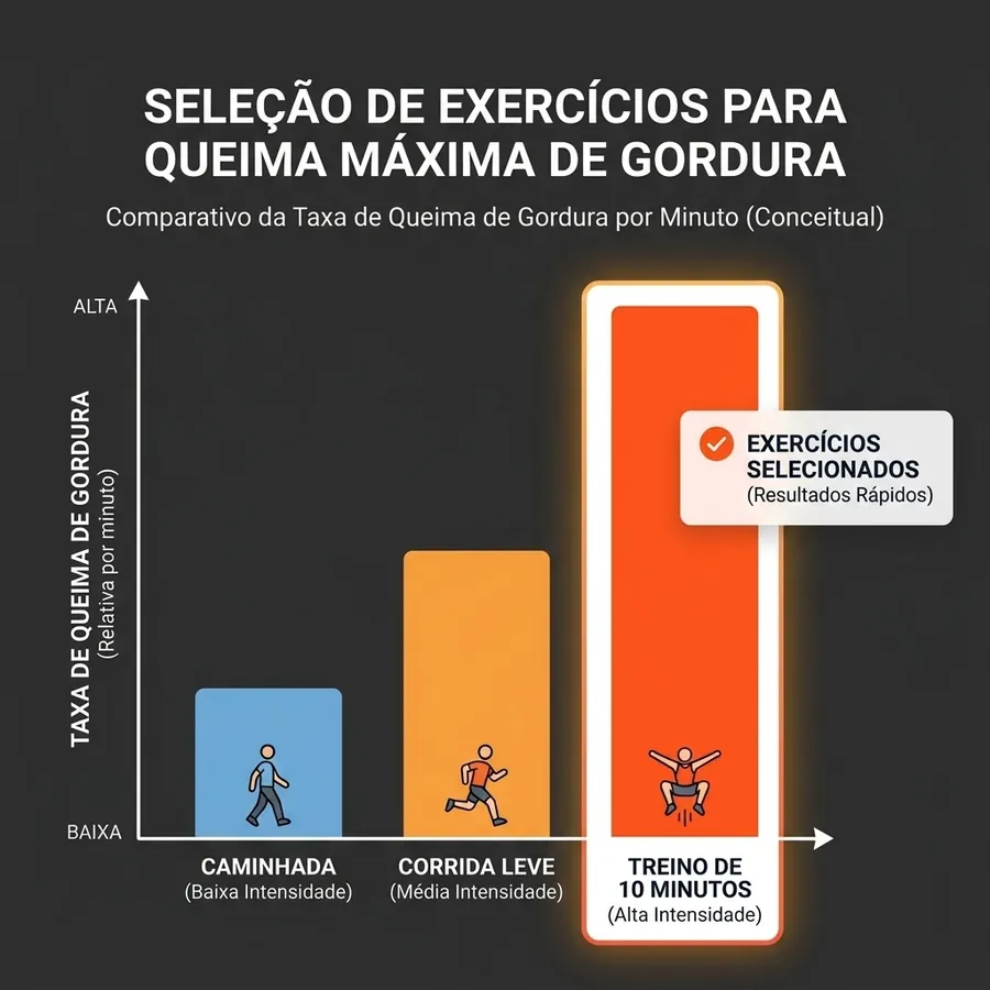 Comparativo de queima de gordura por exercício